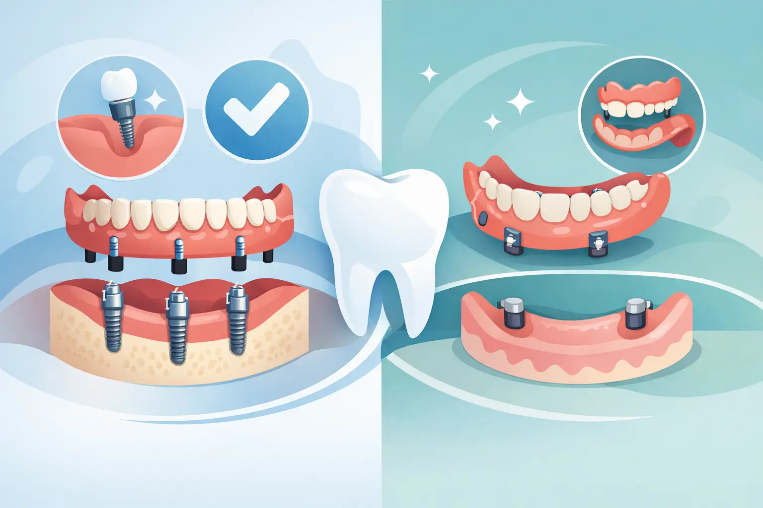 All-on-4 Versus Snap-In Dentures: Which Fits?